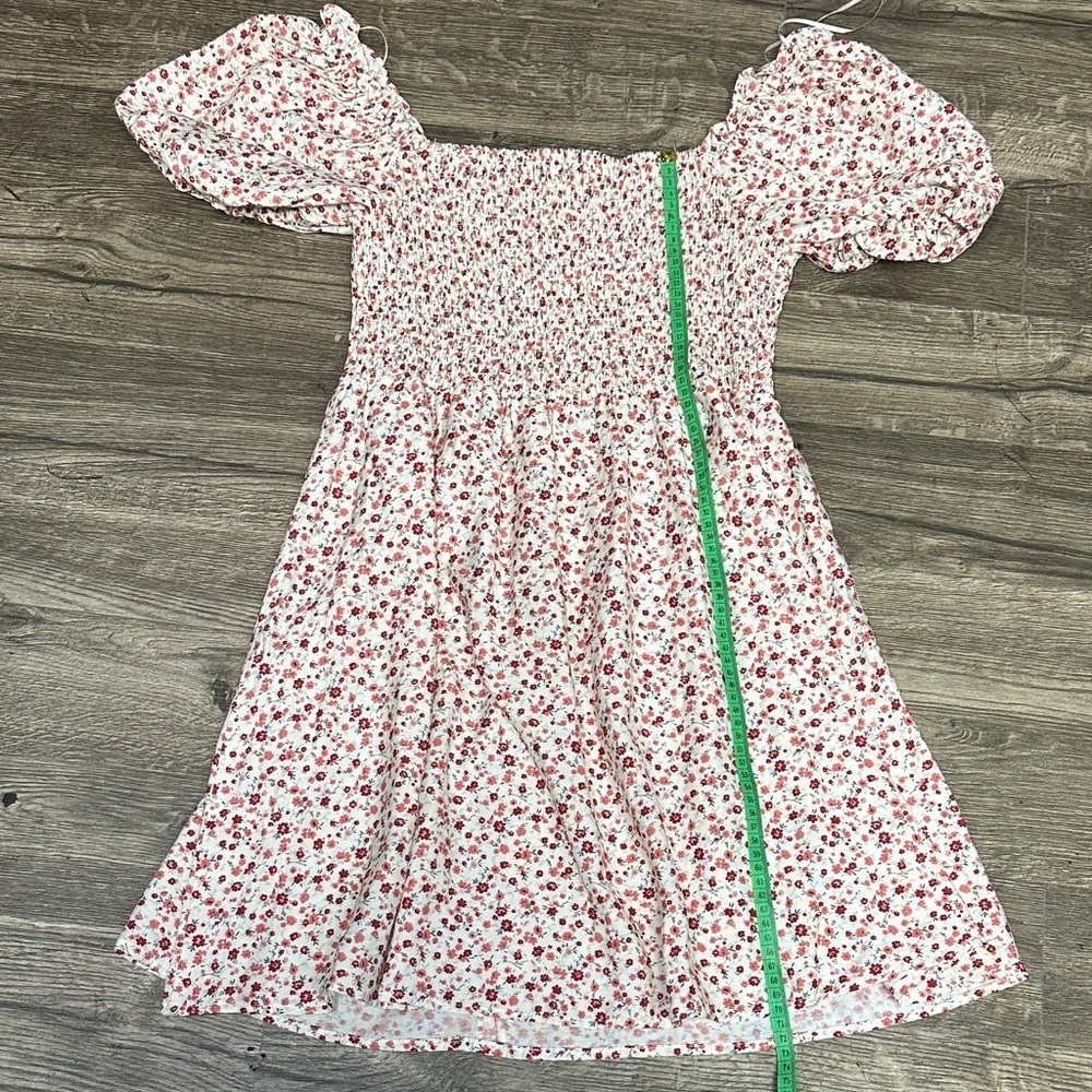 Sweet Rain Floral Pink Dress with Puff Sleeves - Picture 6 of 8